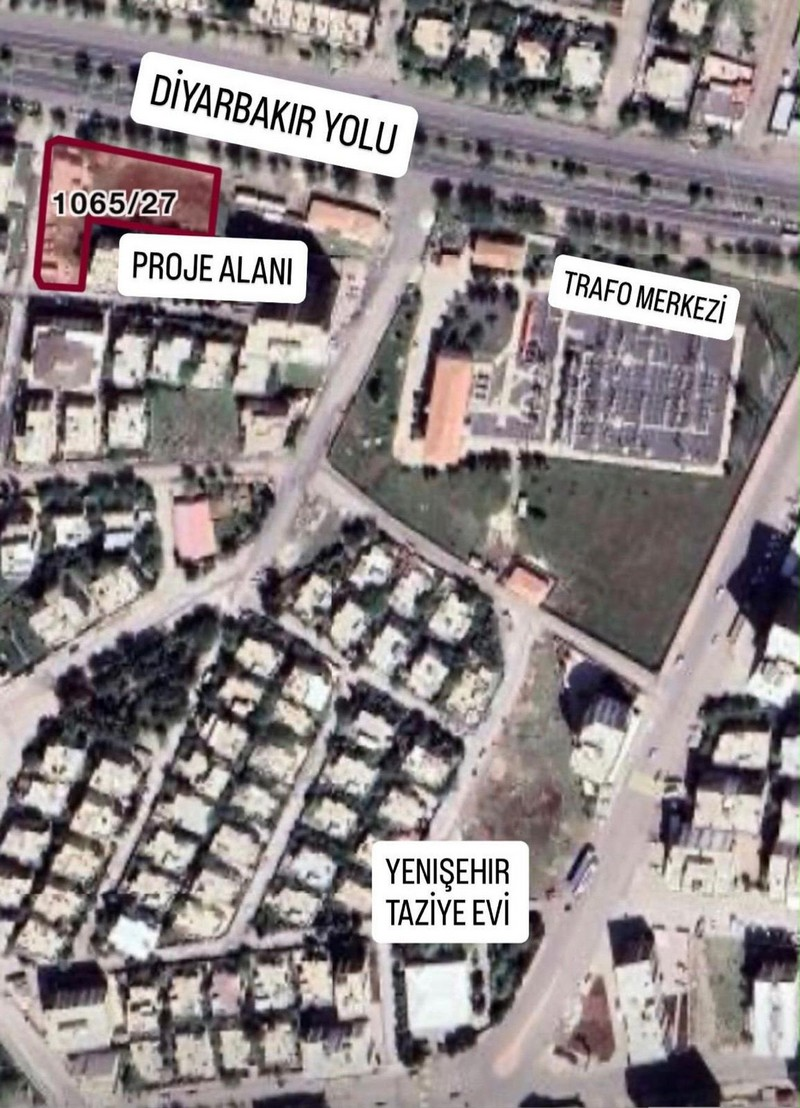 Yenişehir Apartman Sitesi — Şanlıurfa–Diyarbakır yolu çevresindeki proje konumu